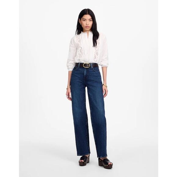 NWT Madewell The Perfect Vintage Wide-Leg Jean In Nighthawk Wash Size 23 - Picture 1 of 9